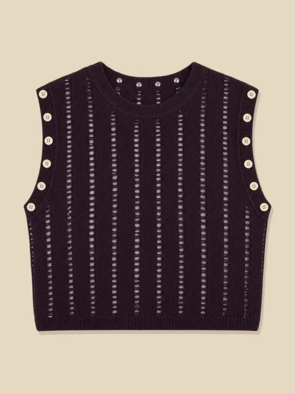 Ladder Cropped Vest, laid flat