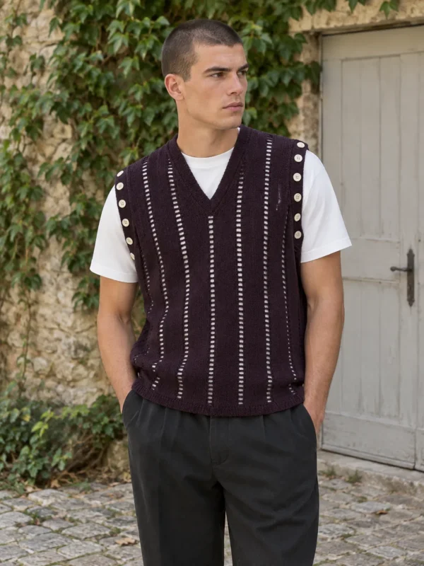 Ladder lang vest, båret