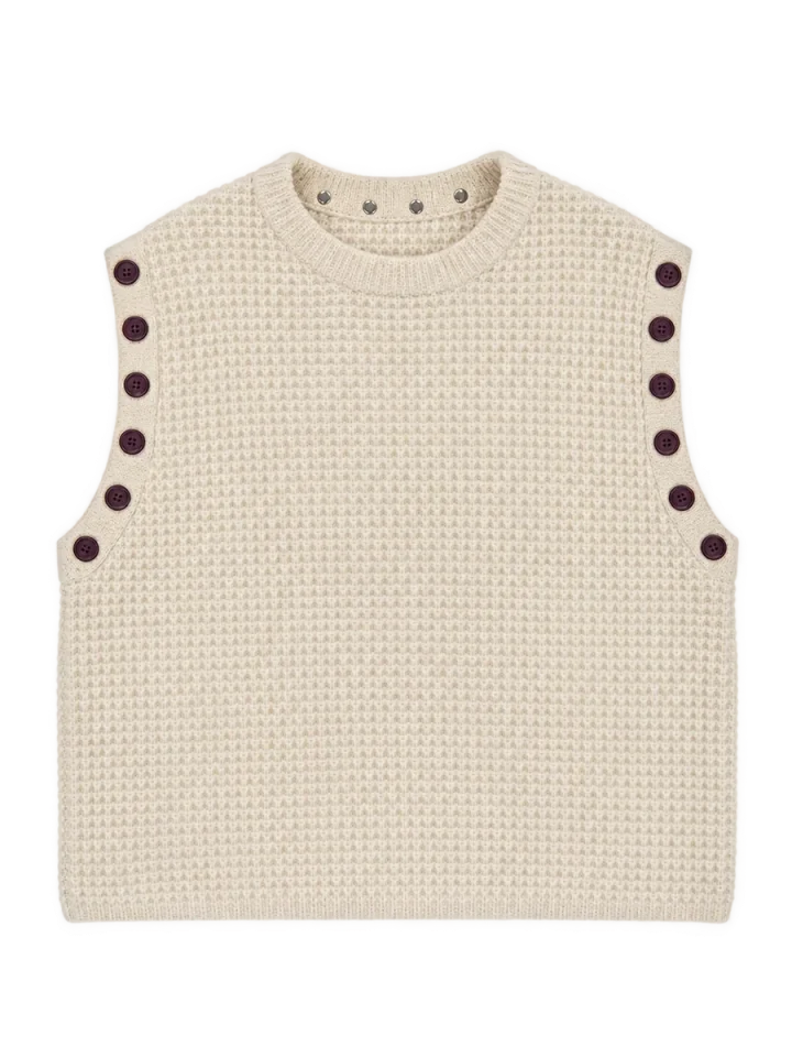 Waffle Boxy Vest, laid flat