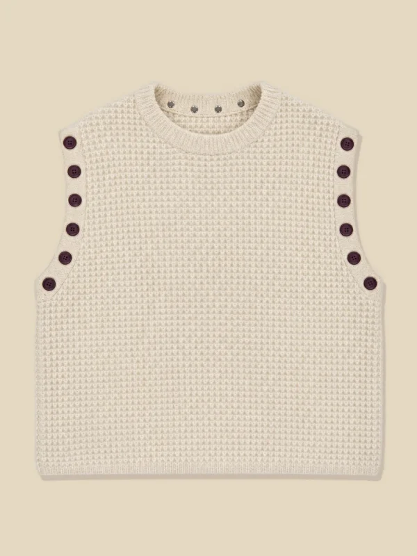 Waffle Boxy Vest, laid flat
