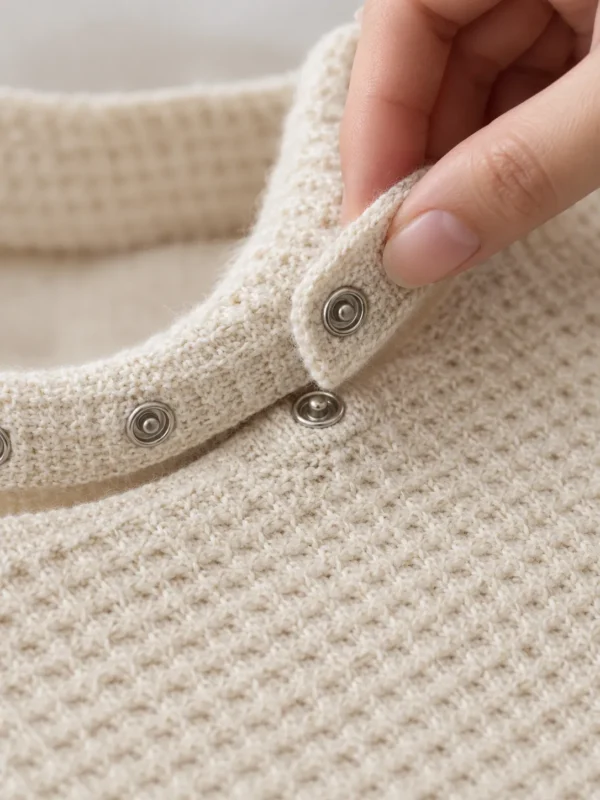 Waffle Peter Pan Collar, close-up of the join
