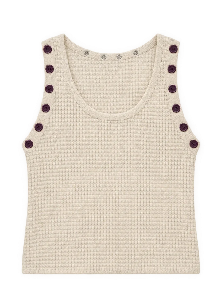 Waffle Scoop Vest, laid flat