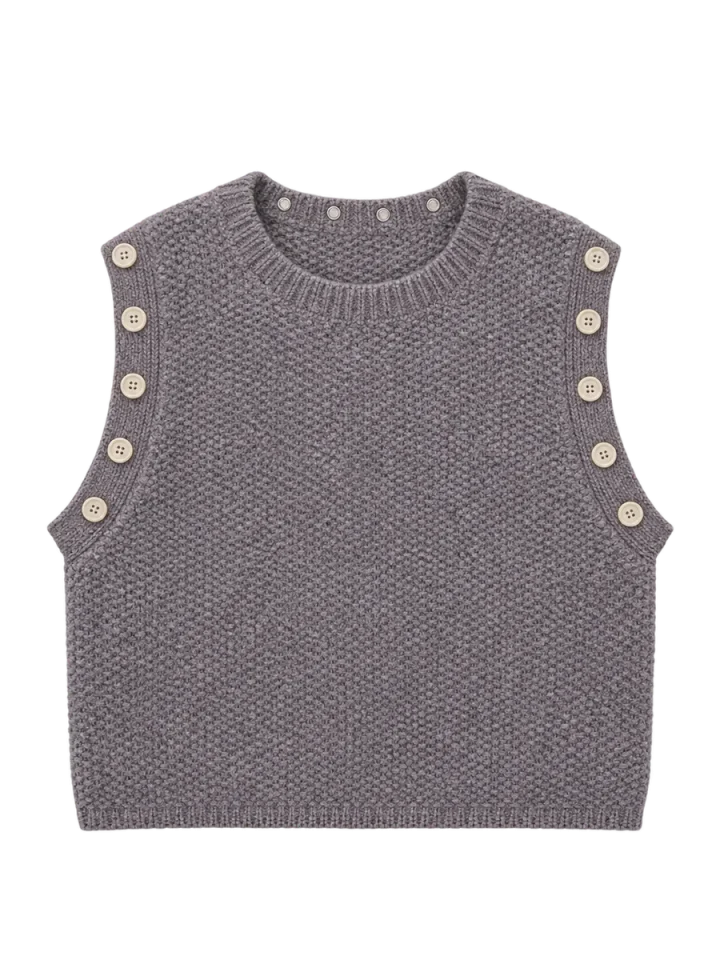 Moss Cropped Vest, laid flat
