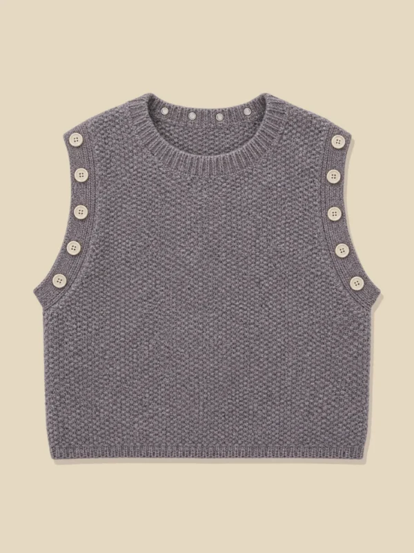 Moss Cropped Vest, laid flat