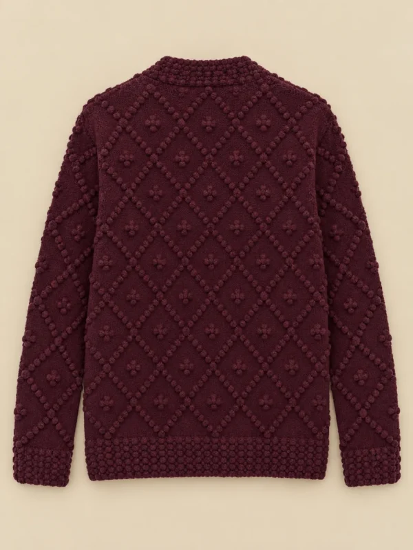 Fine Popcorn cardigan, set bagfra