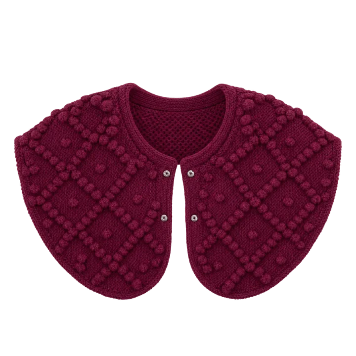 Popcorn Round Collar, laid flat
