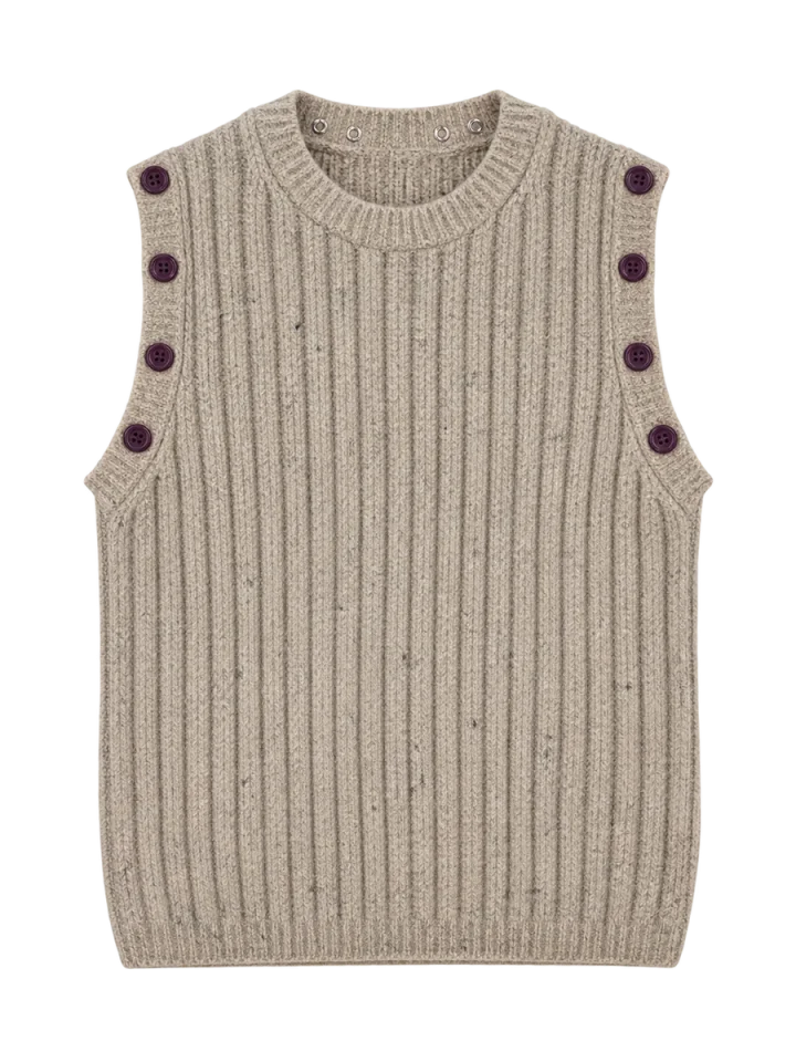 Rib Crew Vest, laid flat