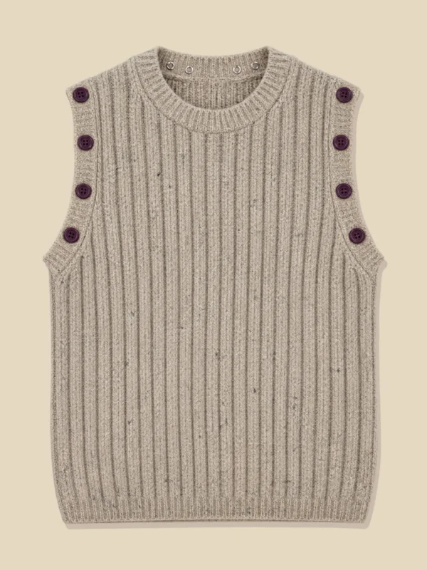 Rib Crew Vest, laid flat