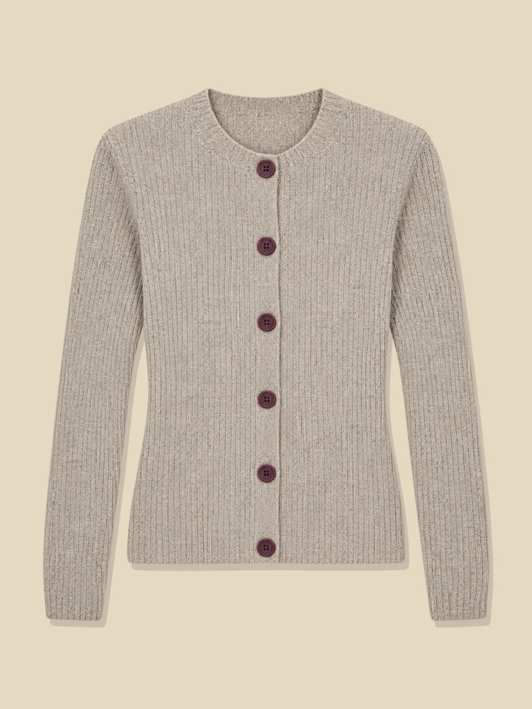 Fine Rib cardigan, lagt fladt