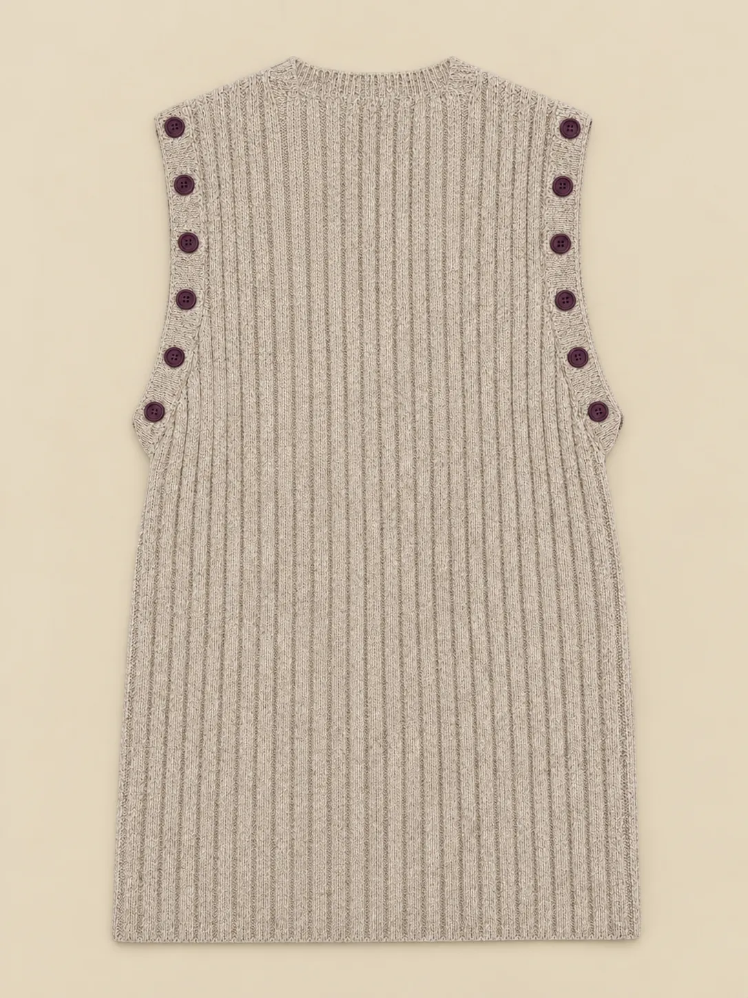 Rib Longline Vest, back view