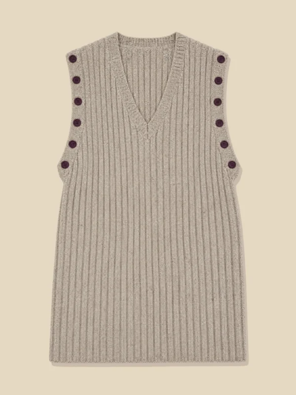 Rib Longline Vest, laid flat