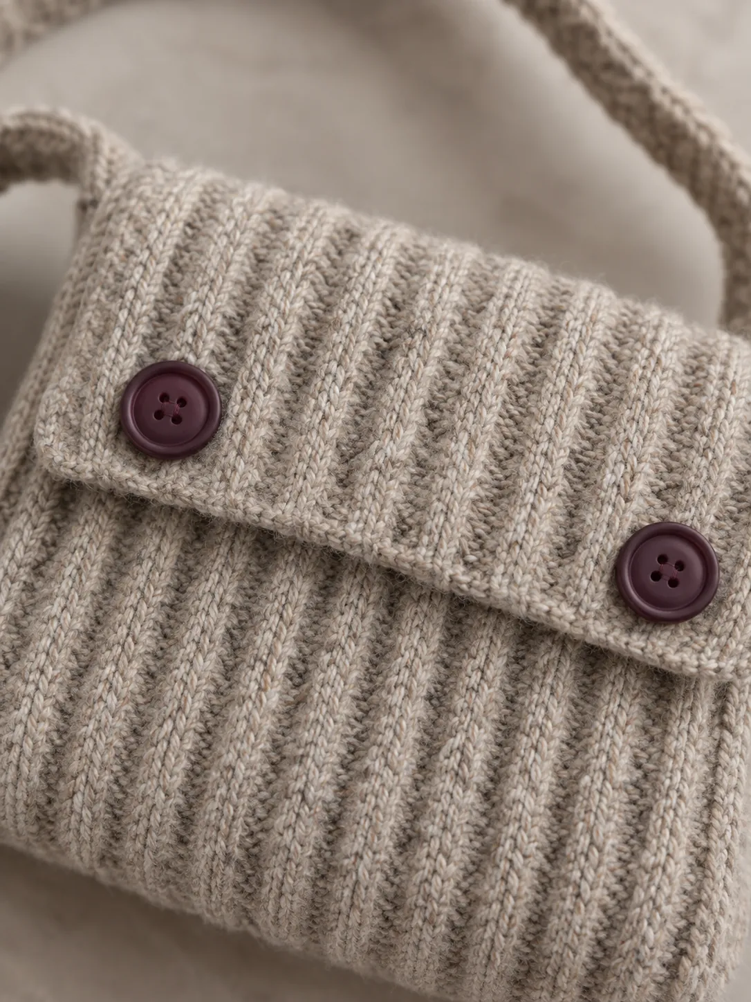 Rib sac pochette, gros plan sur l'assemblage