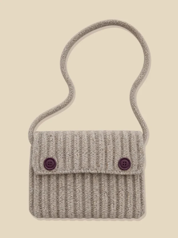 Rib Pouch Bag, laid flat