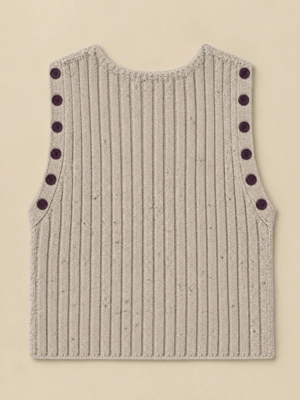 Rib Square-Neck Vest, back view