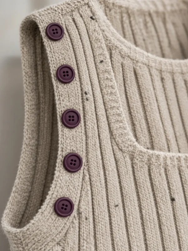 Rib Square-Neck Vest, close-up of the join
