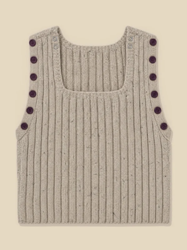 Rib Square-Neck Vest, laid flat