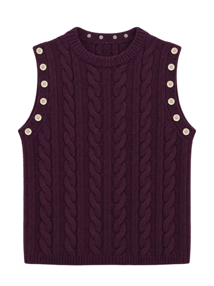 Cable Crew Vest, laid flat