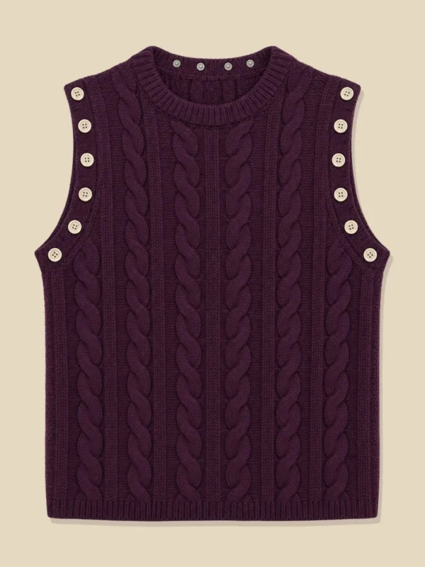 Cable Crew Vest, laid flat