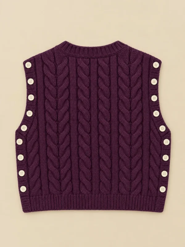 Cable Cropped Vest, back view