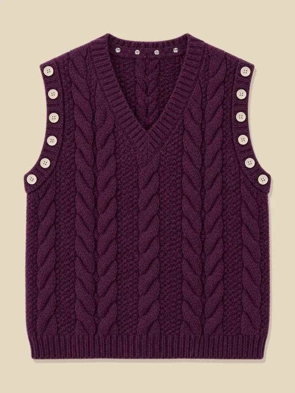 Cable V Vest, laid flat
