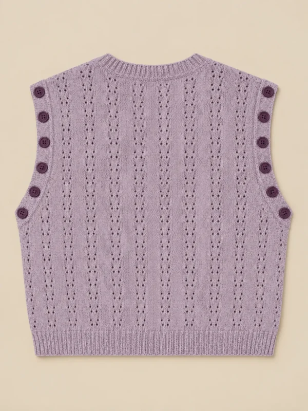 Pointelle Cropped Vest, back view