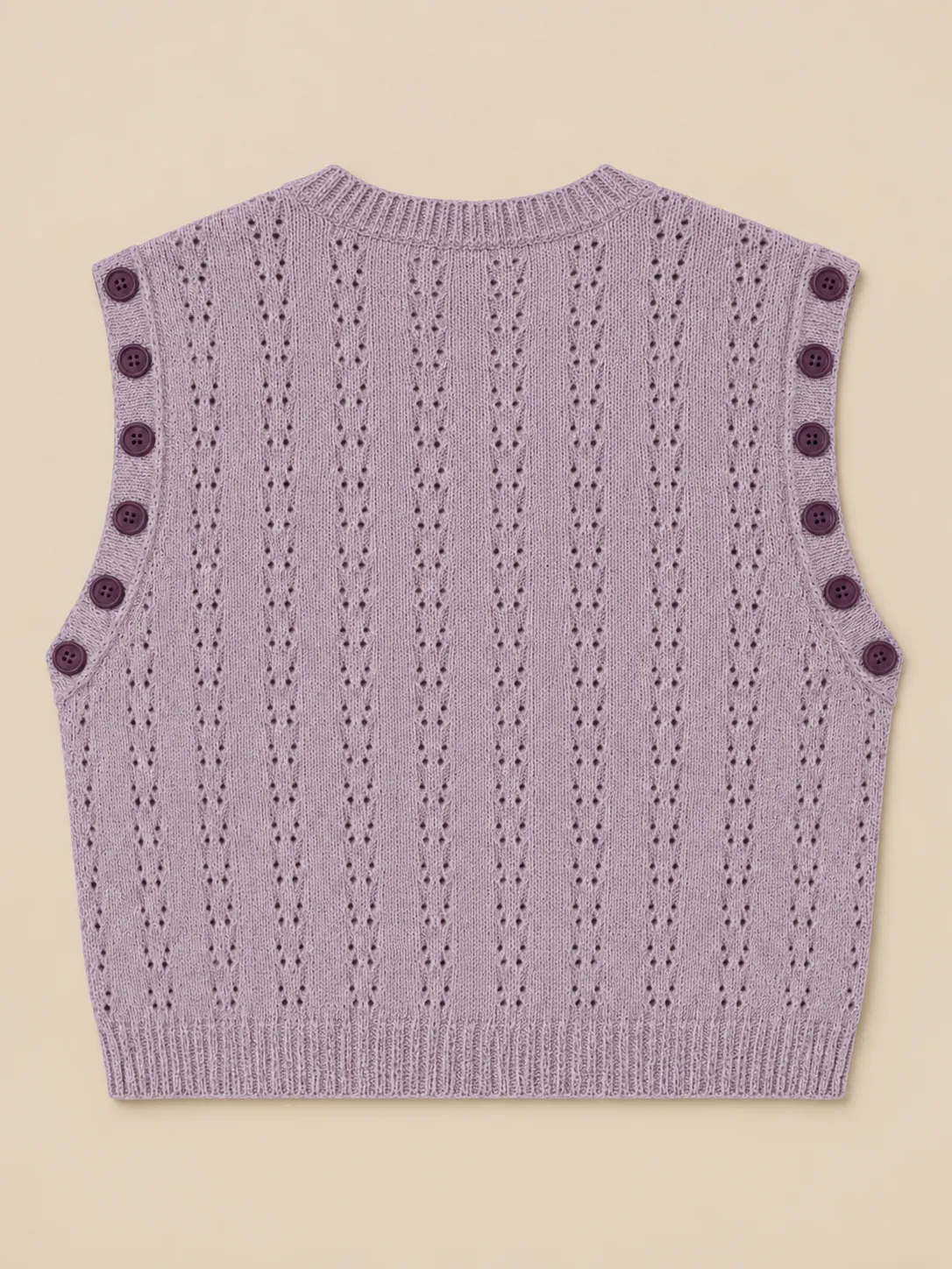 Pointelle Cropped Vest, back view