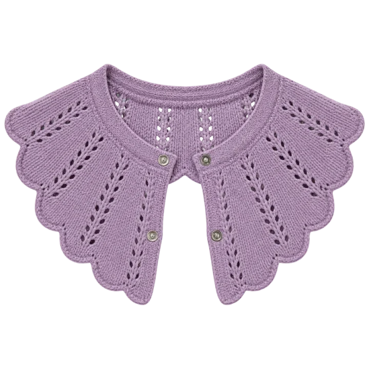 Pointelle Scallop Collar, laid flat