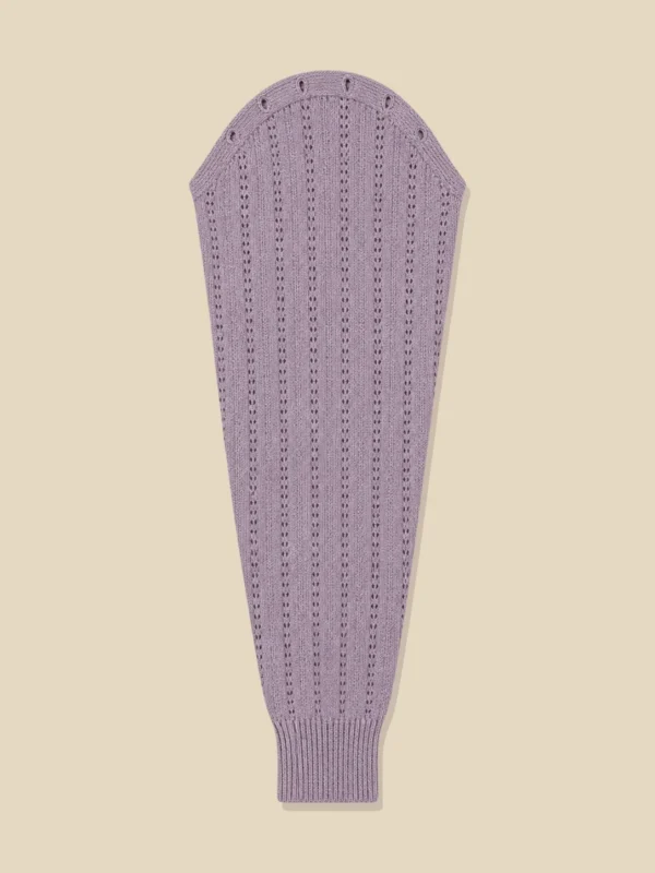 Pointelle Sleeves, one sleeve laid flat