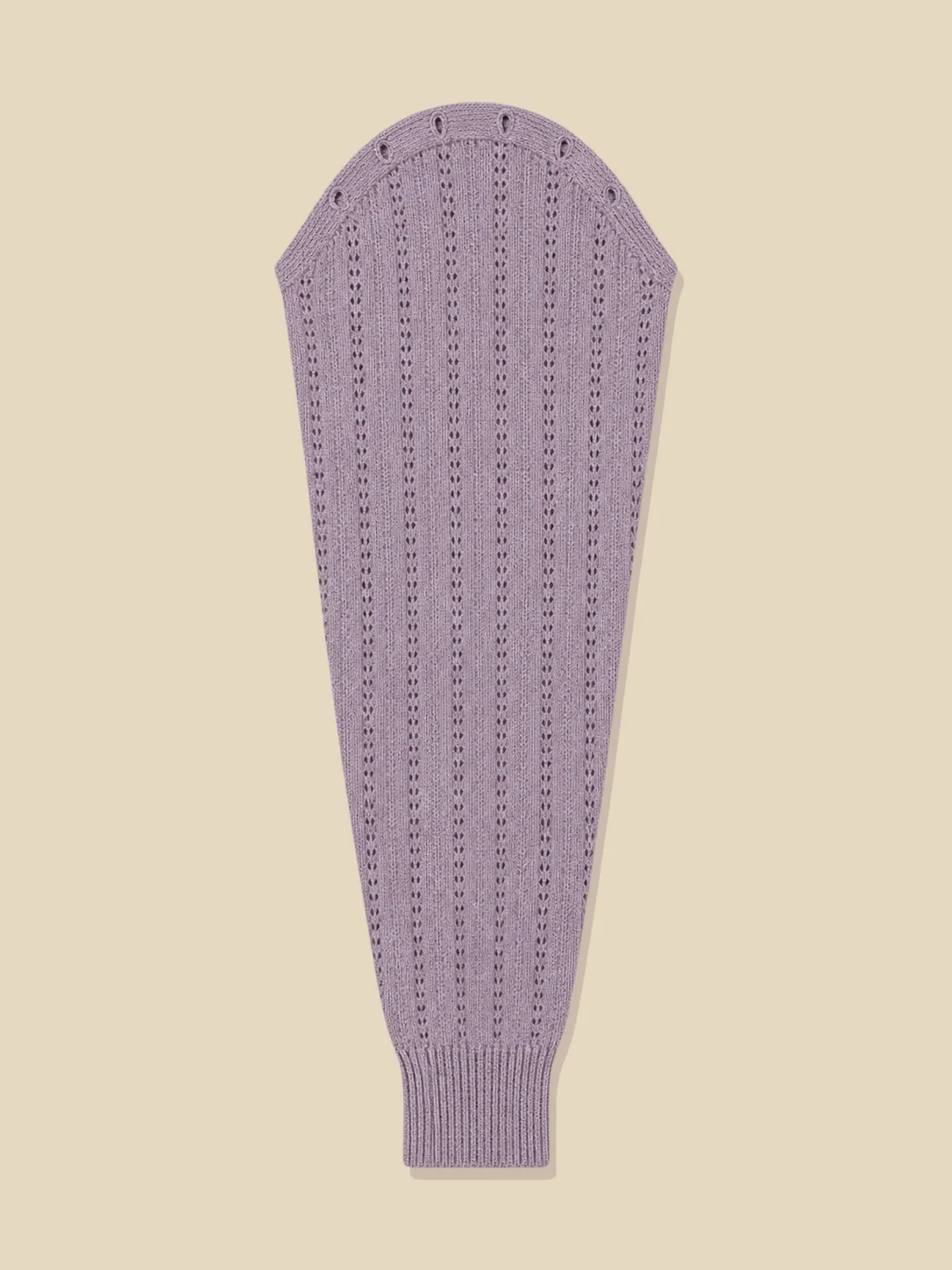 Pointelle Sleeves, one sleeve laid flat