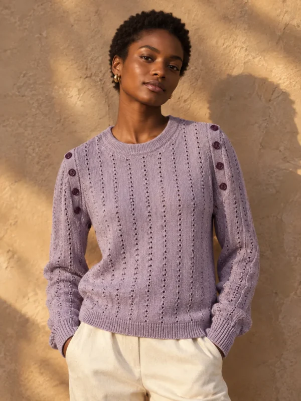 Pointelle Sleeves, worn