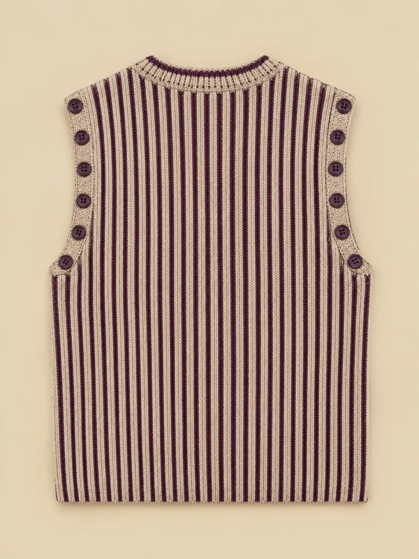 Brioche Crew Vest, back view