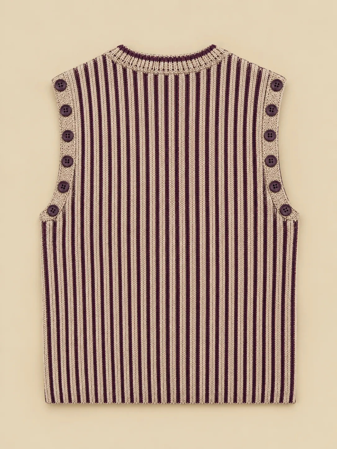Brioche Crew Vest, back view