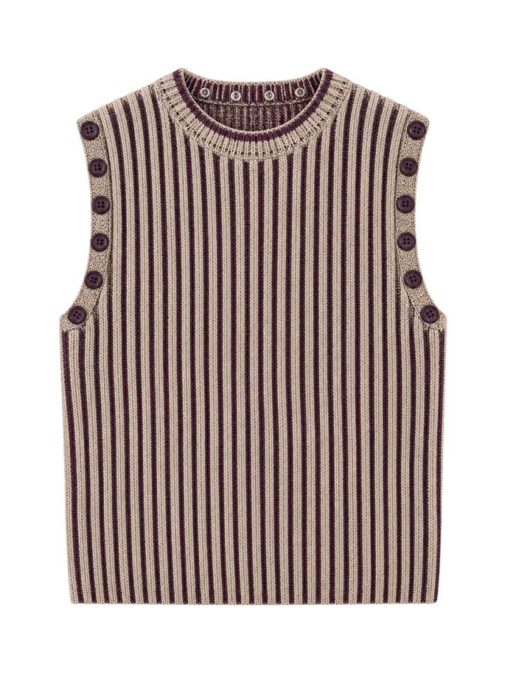 Brioche Crew Vest, laid flat