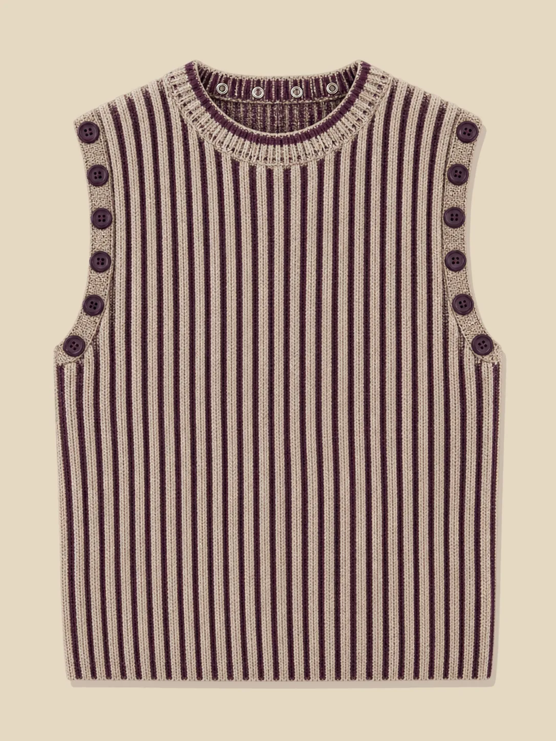 Brioche Crew Vest, laid flat