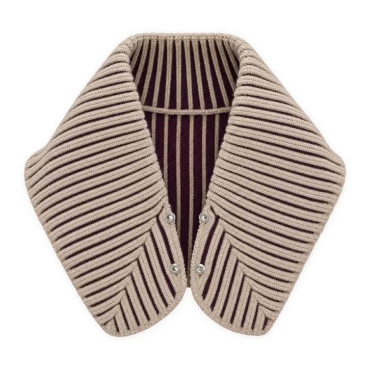 Brioche Shawl Collar, laid flat