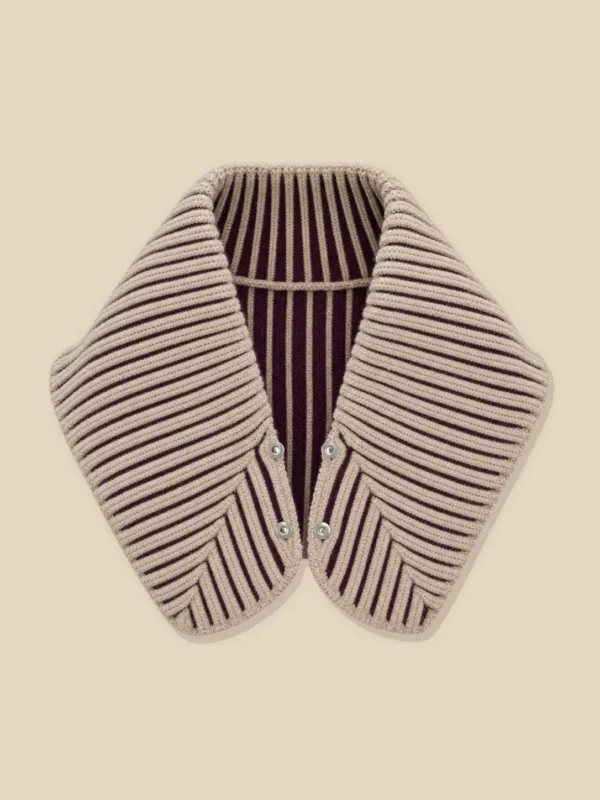 Brioche Shawl Collar, laid flat